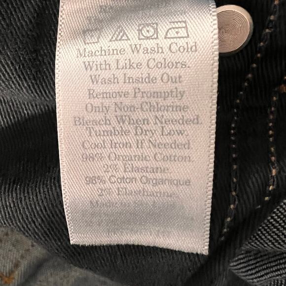 Everlane Womens 34x28 Slim Jeans Dark Wash Organic Denim Minimalist Clean Girl - Picture 9 of 12